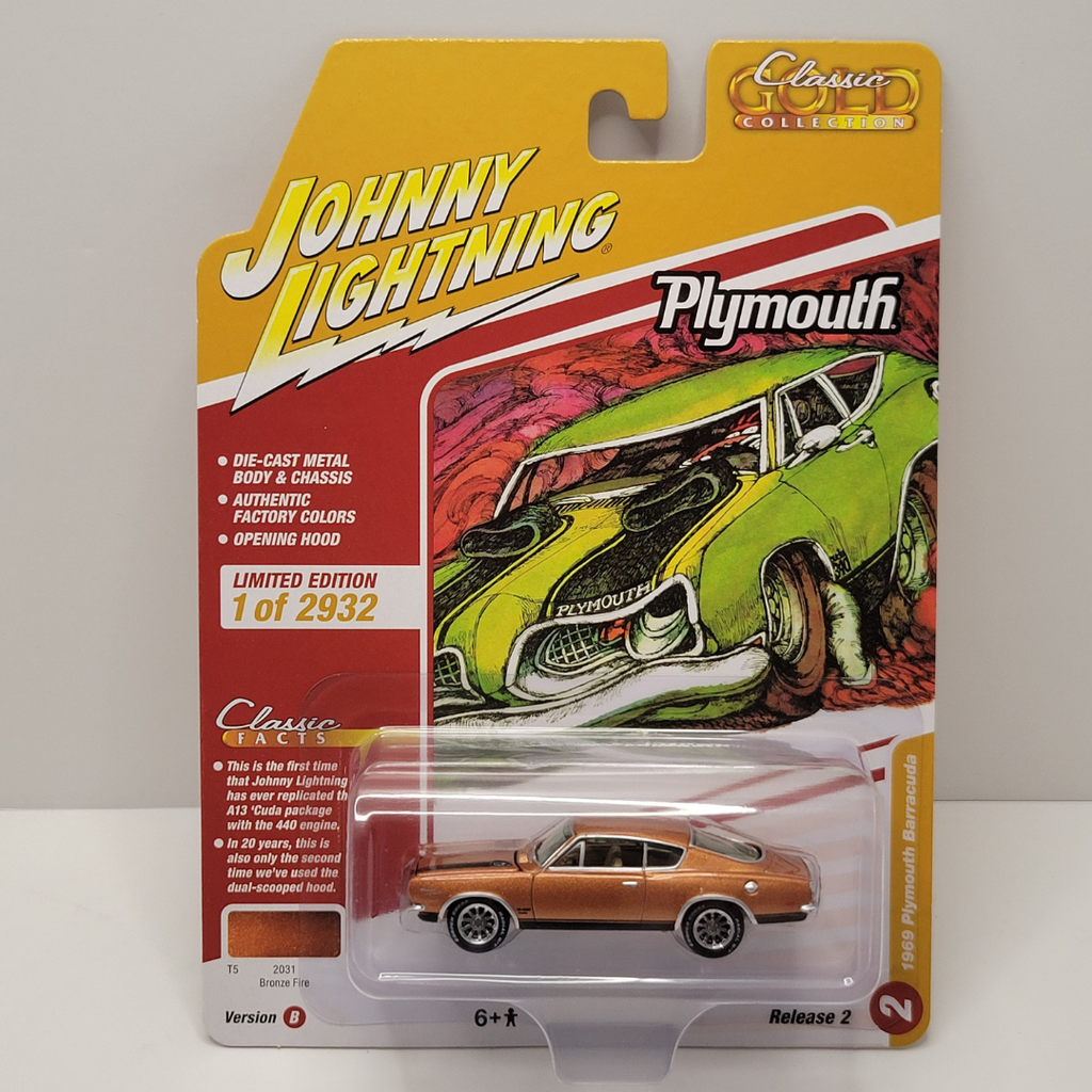 Johnny Lightning Classic Gold - 1969 Plymouth Barracuda 1/64