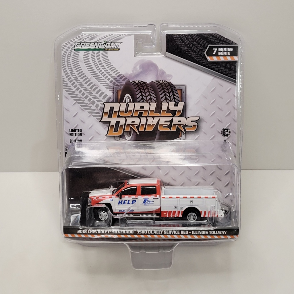 Greenlight - Dually Drivers Série 7 - 2018 Chevrolet Silverado 3500 Dually Service Bed Illinois Tollway 1/64