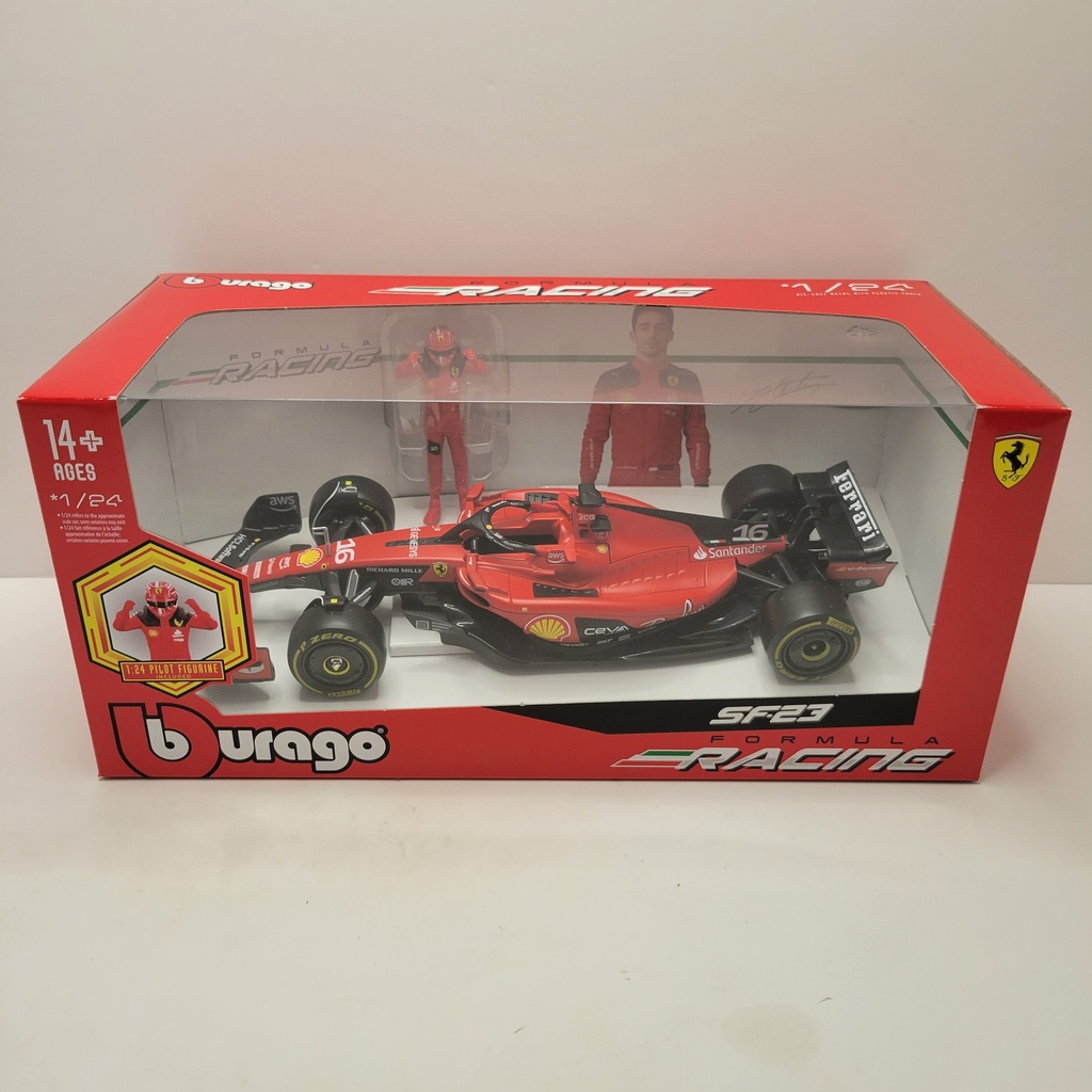 BBurago - Formula Racing - SF23 #16 Charles Leclerc avec Figurine 1/24