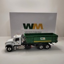 First Gear - Waste Management - Mack Granite MP with Ribbed Roll-Off Container 1/34