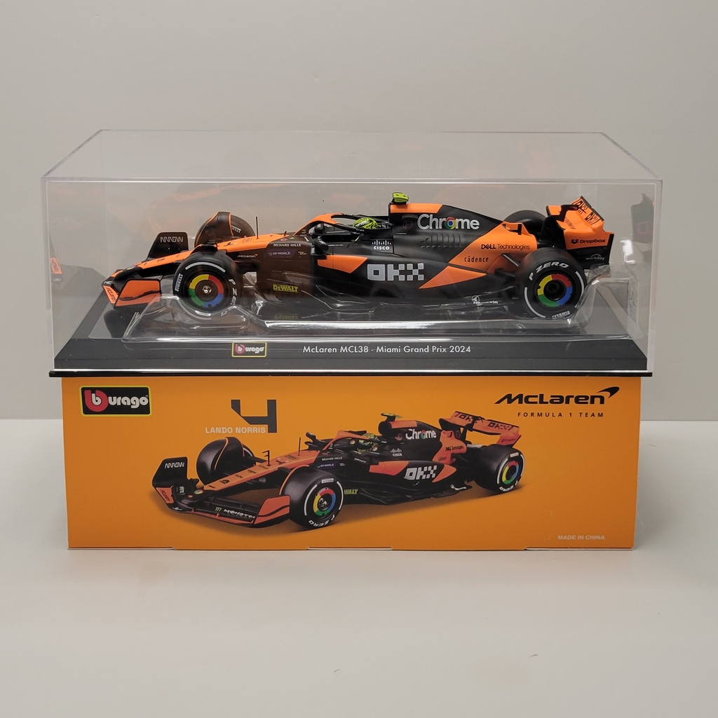 Bburago - McLaren MCL38 #4 Lando Norris 2024 Miami GP 1/24