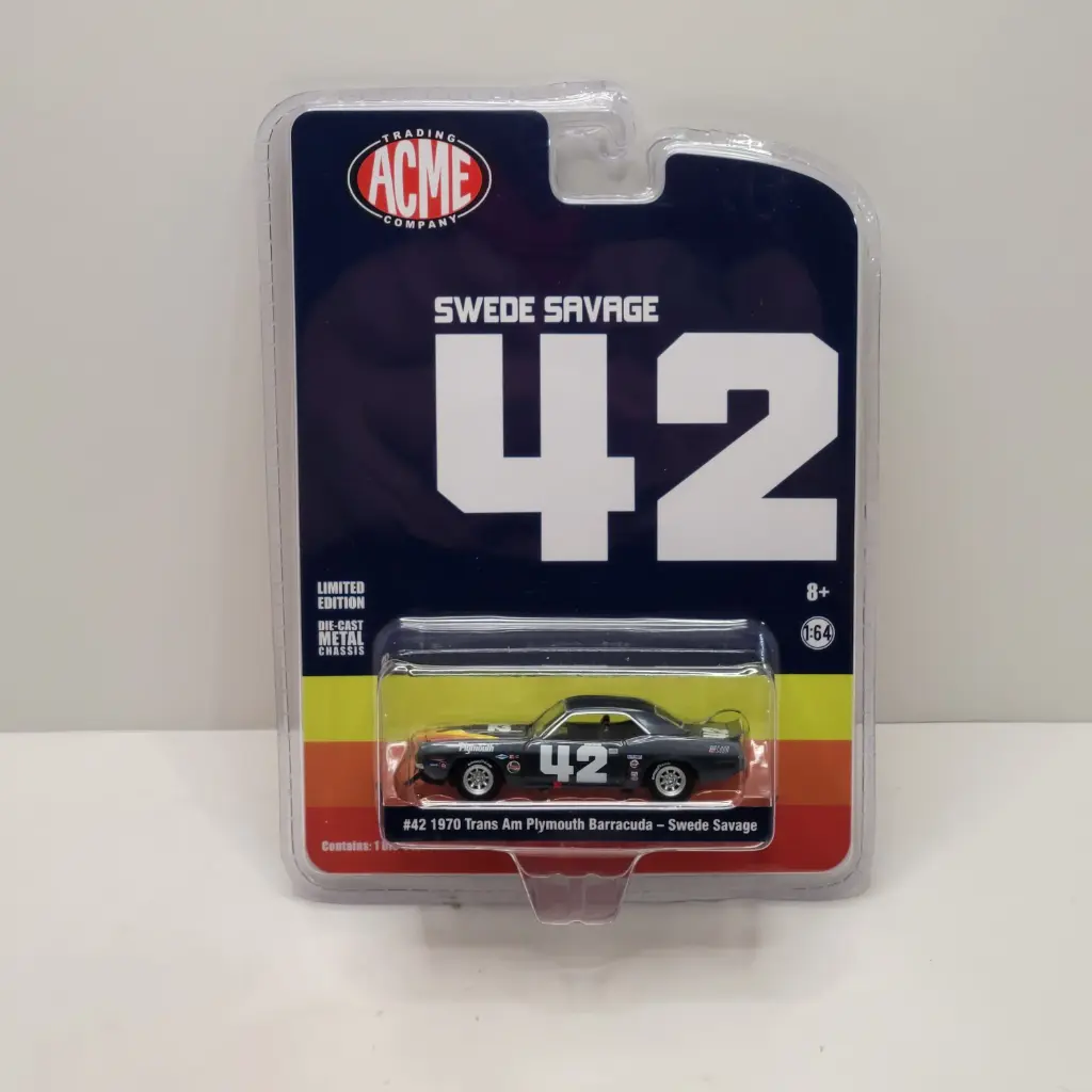 Greenlight - #42 1970 Trans Am Plymouth Barracuda Swede Savage 1/64