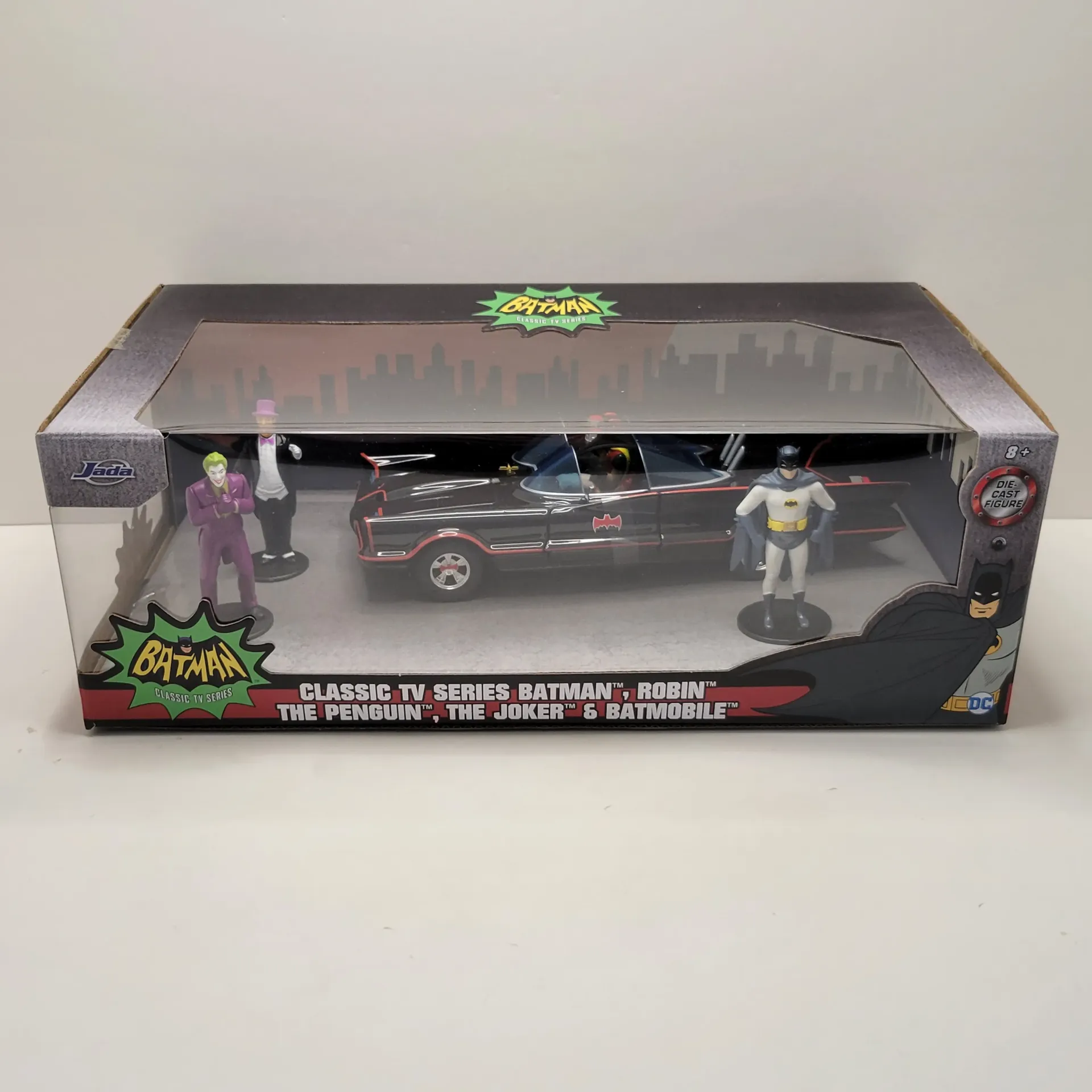 Jada Hollywood Rides - Classic TV Series Batman, Robin, The Penguin, The Joker & Batmobile 1/24