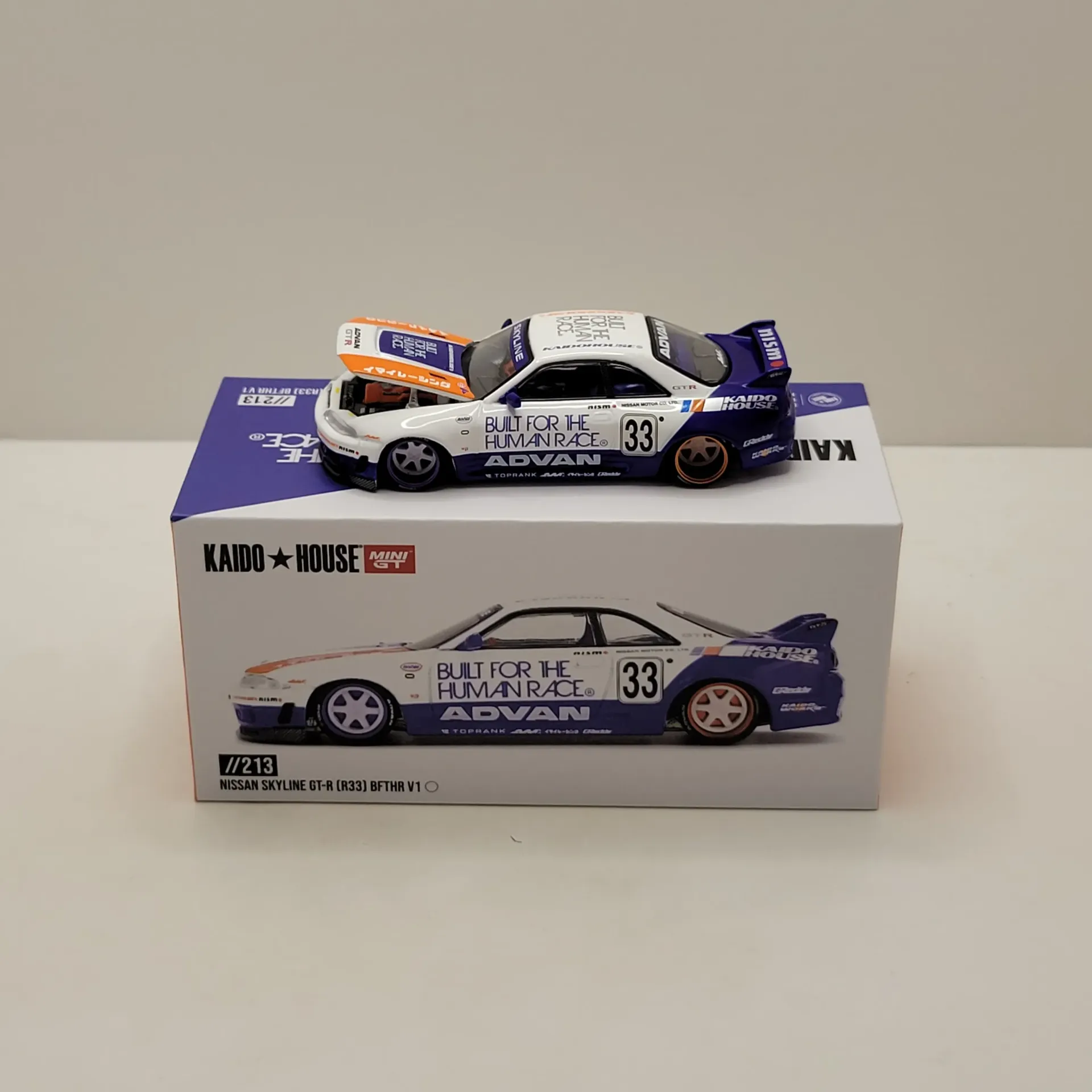 Kaido House Mini GT #213 - Nissan Skyline GT-R (R33) BFTHR V1 1/64 (Scellé)