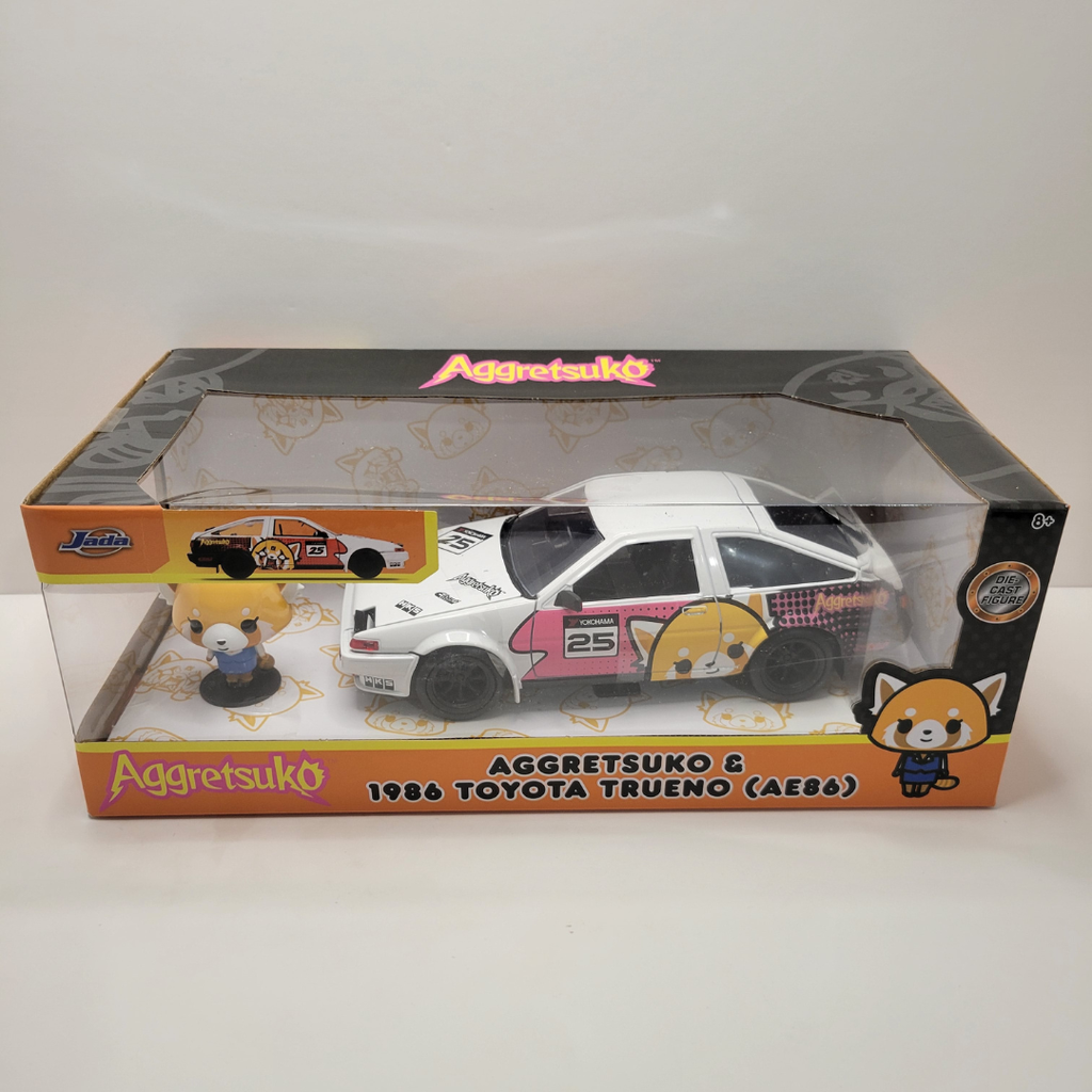 Jada Toys Aggretsuko 1/24 Hollywood Rides 1986 Toyota Trueno Avec A Figurine Amz B0bbpmkf33