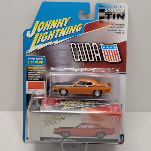 Johnny Lightning Storage Tin - 1970 Plymouth AAR Cuda 1/64