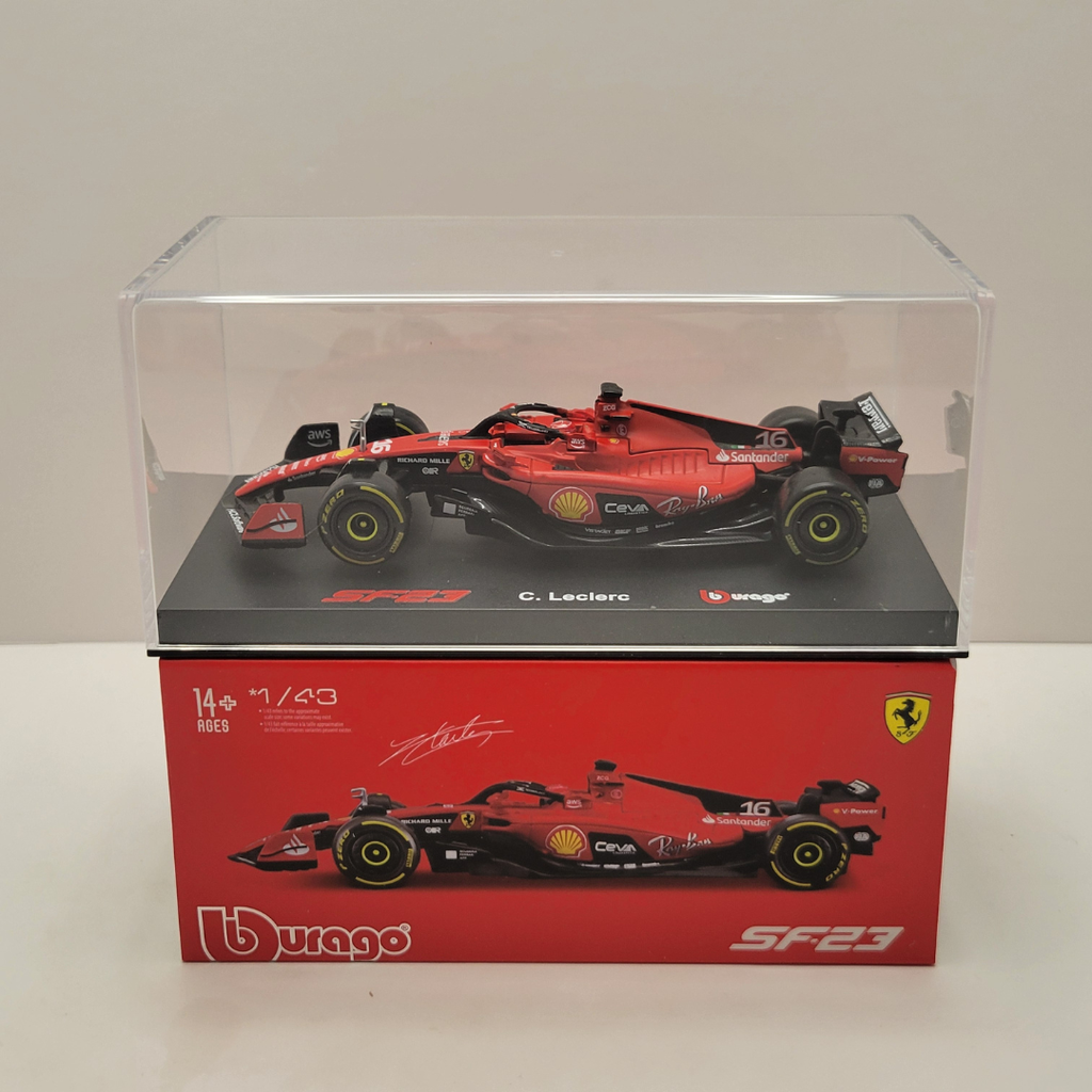BBR Models 1/64 Ferrari SF23 #16 Leclerc &ndash; Gran Premio Bahrain 2023 &ndash; Modellino Diecast Rosso