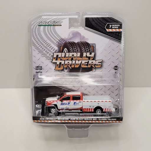 Greenlight - Dually Drivers Série 7 - 2018 Chevrolet Silverado 3500 Dually Service Bed Illinois Tollway 1/64