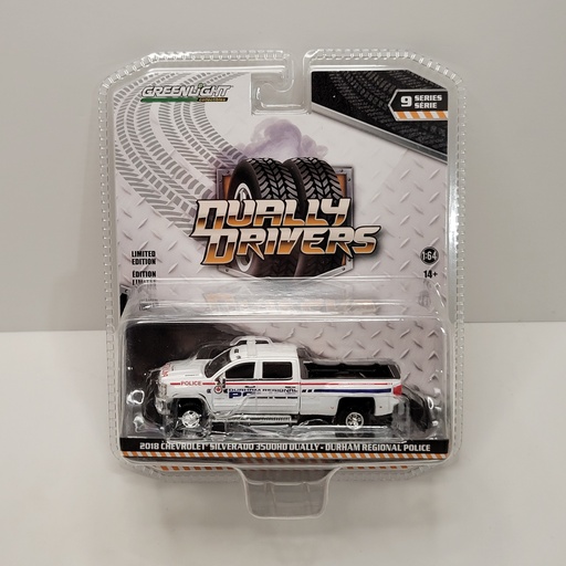 Greenlight - Dually Drivers Série 9 - 2018 Chevrolet Silverado 3500HD Dually Durham Regional Police 1/64