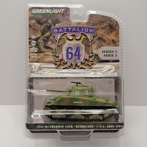 Greenlight - Battalion 64 Series 3 - 1944 M4 Sherman Tank ''Hurricane'' 1/64